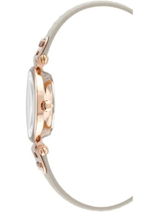 Anne Klein Women\'s Grey Rose Gold Leather Strap Analog Japanese Quartz Watch main image 4